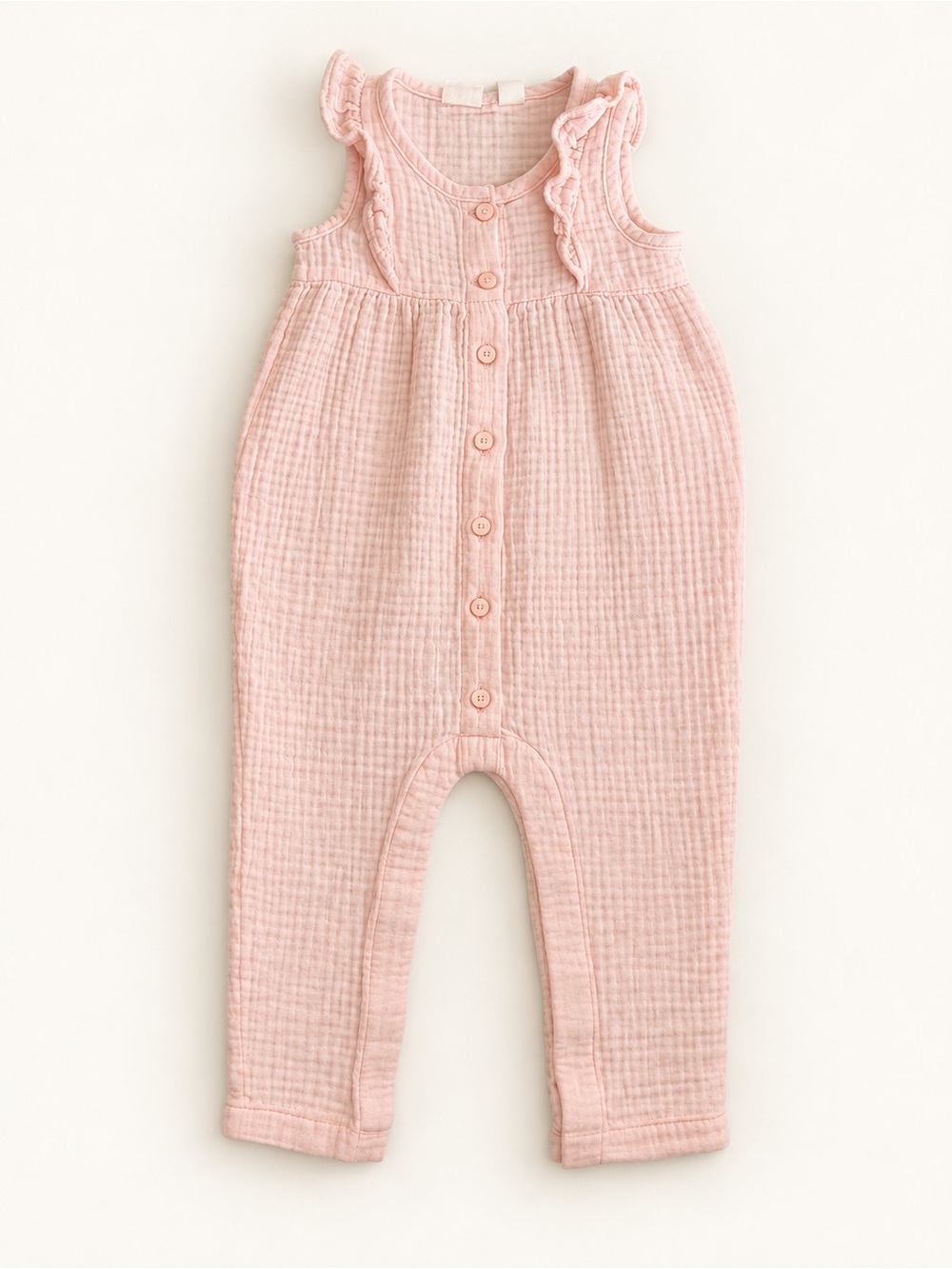 GAP Soft Pink Ruffle Muslin One-Piece Bodysuit